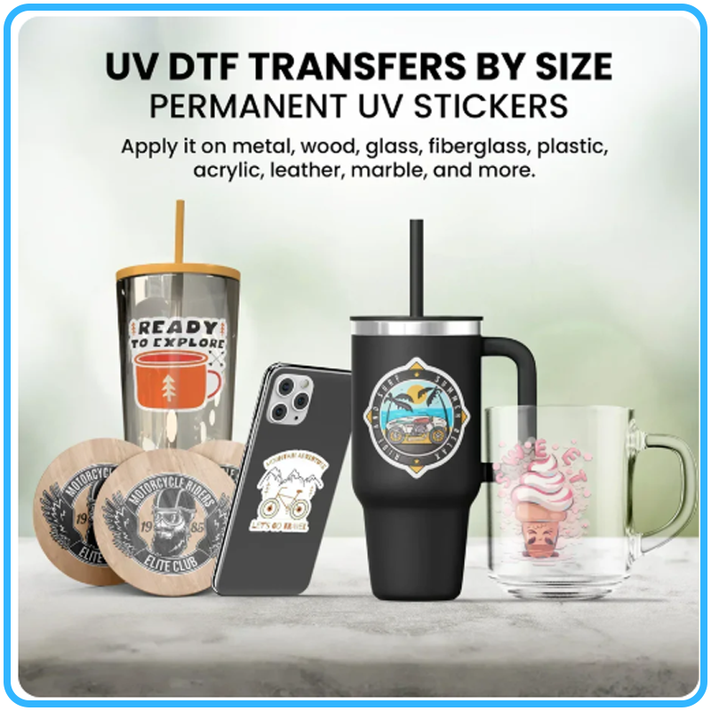 UV DTF Stickers By Size