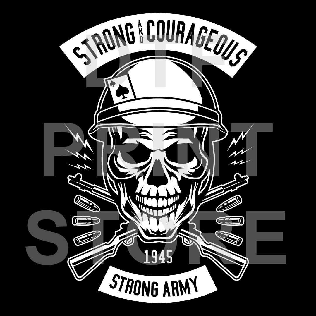 Army Skull DTF or SUBLIMATION Print 12" x 16" freeshipping - DTF Print Store