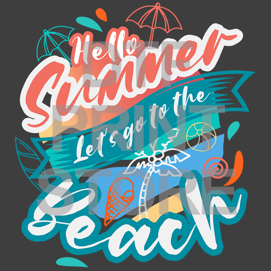 Beach 2 DTF or SUBLIMATION Print 12" x 16" freeshipping - DTF Print Store