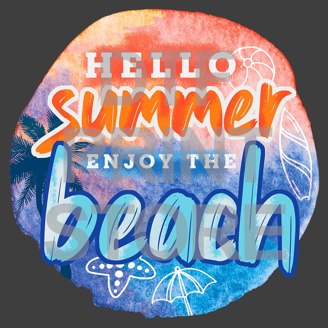 Beach 9 DTF or SUBLIMATION Print 12" x 16" freeshipping - DTF Print Store