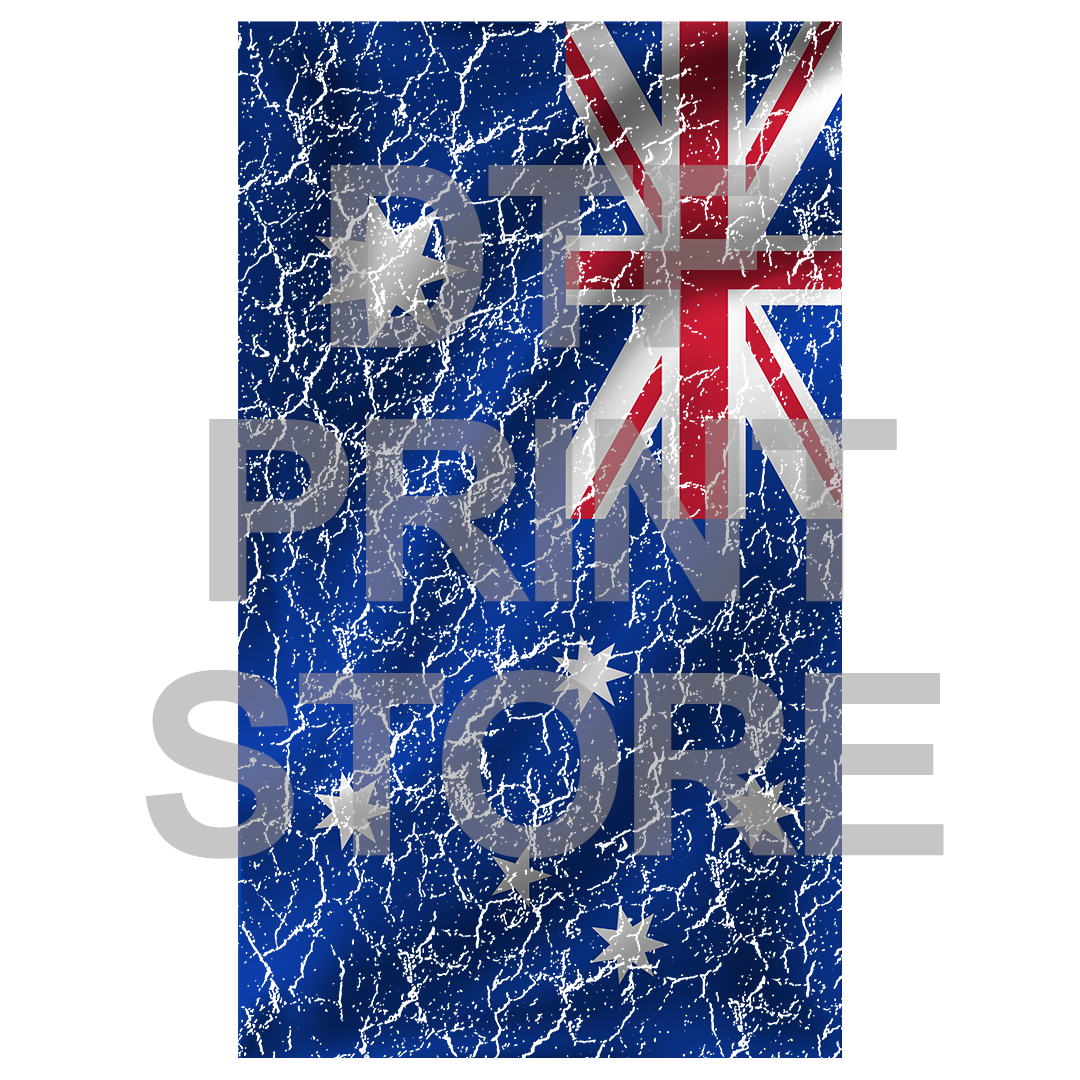 Distressed Aussie Flag DTF or SUBLIMATION Print 12" x 16" freeshipping - DTF Print Store