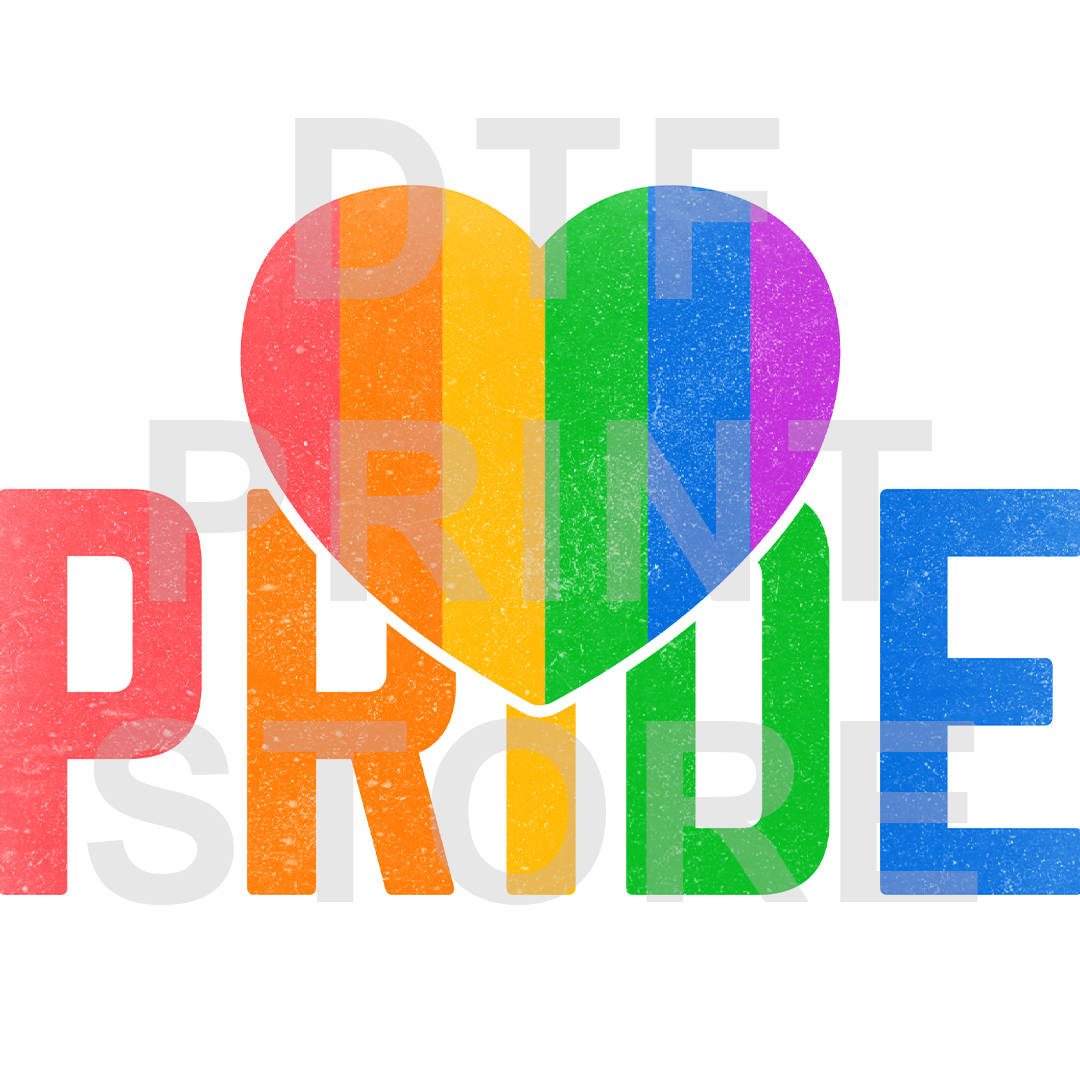 Heart Pride DTF or SUBLIMATION Print 12" x 16" freeshipping - DTF Print Store
