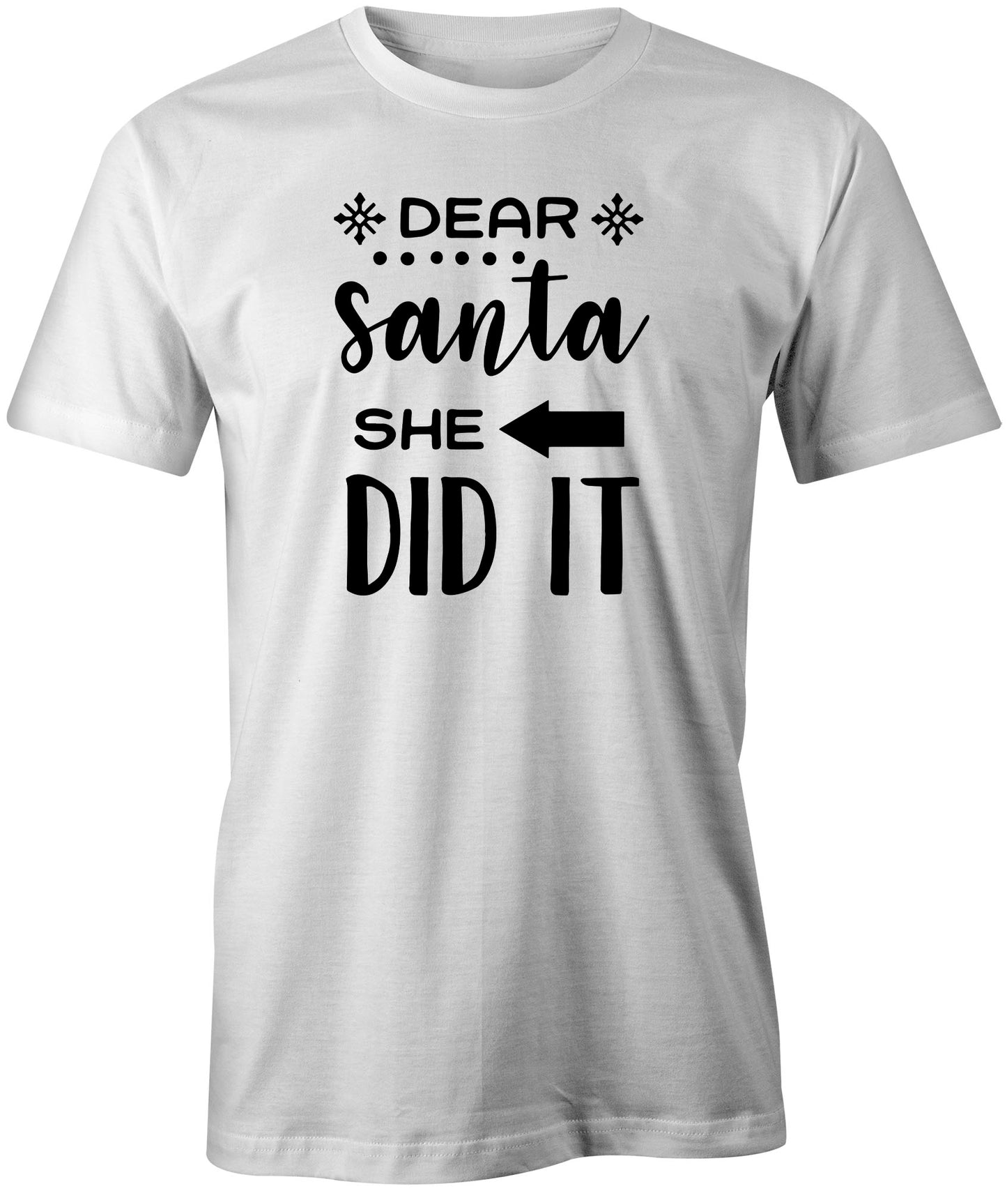 Santa She Did It Kids Xmas T-Shirt freeshipping - DTF Print Store