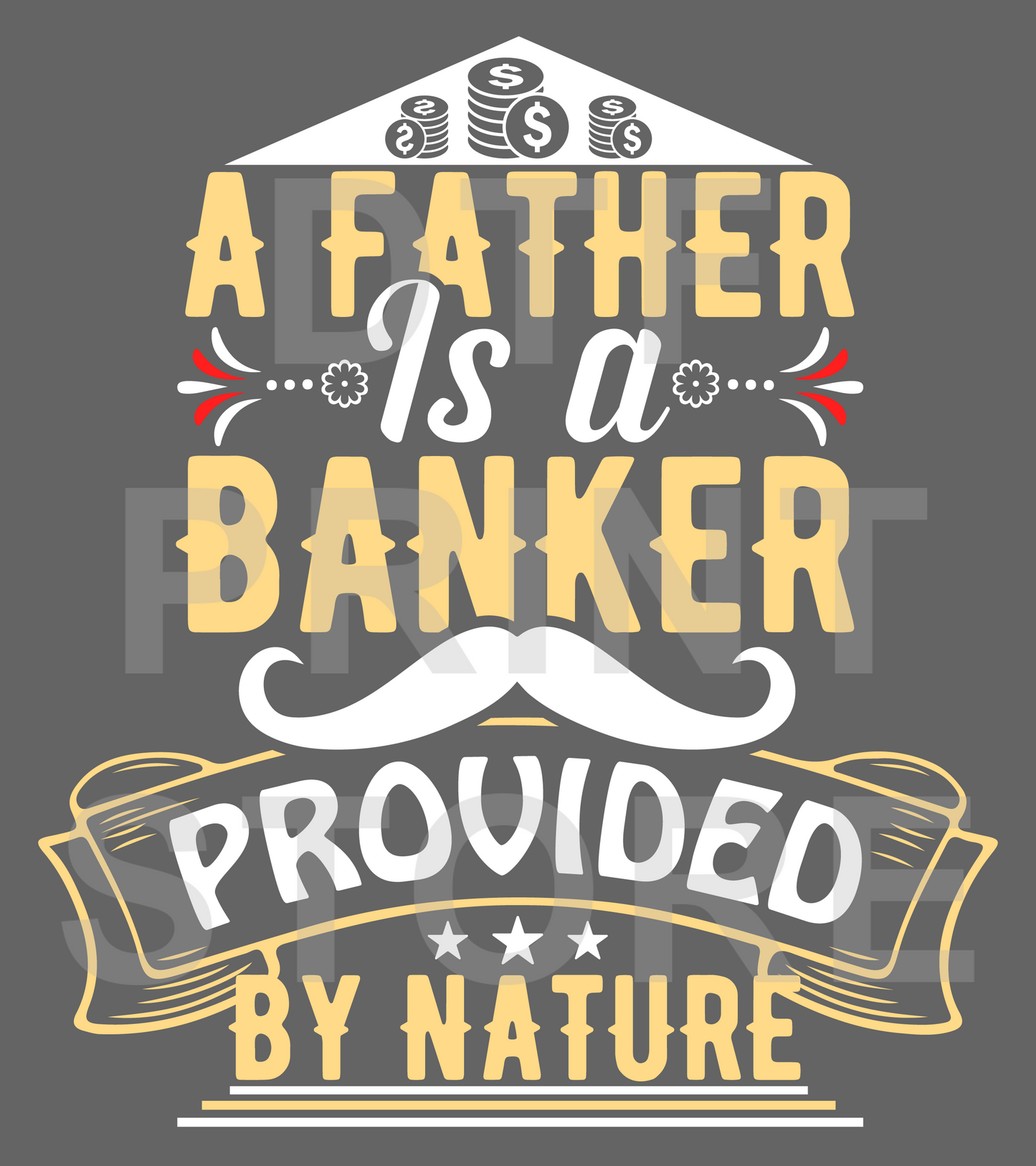 A Father is a Banker DTF or SUBLIMATION Print 12" x 16" freeshipping - DTF Print Store