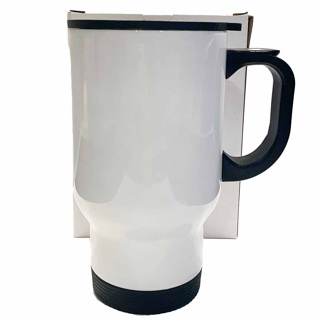 Travel Mug 450ml 15oz Stainless Steel White Sublimation Blank with Handle