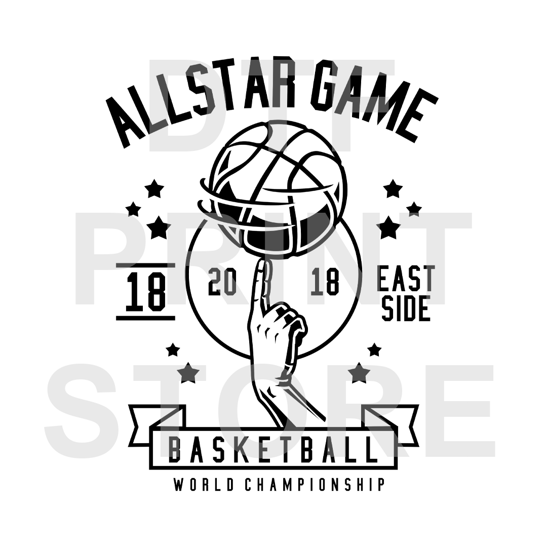 All Star Basketball - DTF or SUBLIMATION Print 12" x 16" freeshipping - DTF Print Store