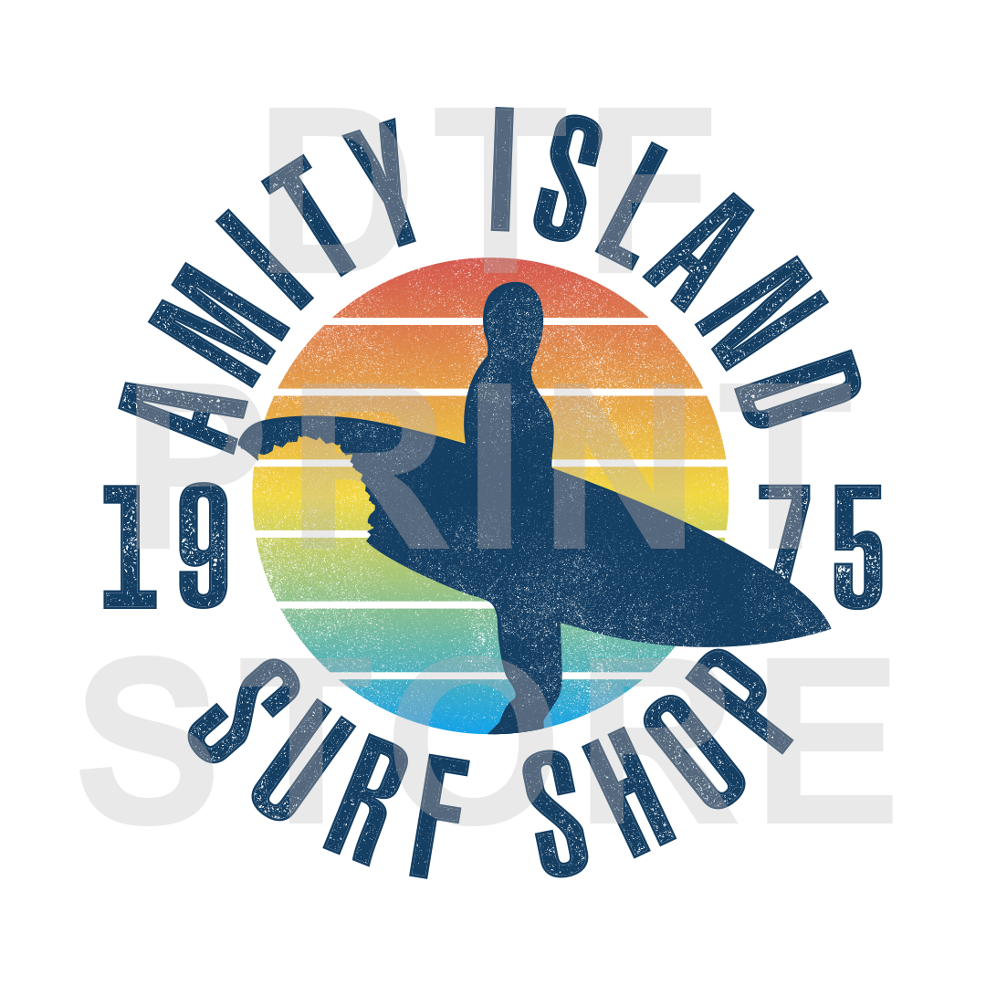 Amity Island Sun Surf Shop DTF or SUBLIMATION Print 12" x 16" freeshipping - DTF Print Store