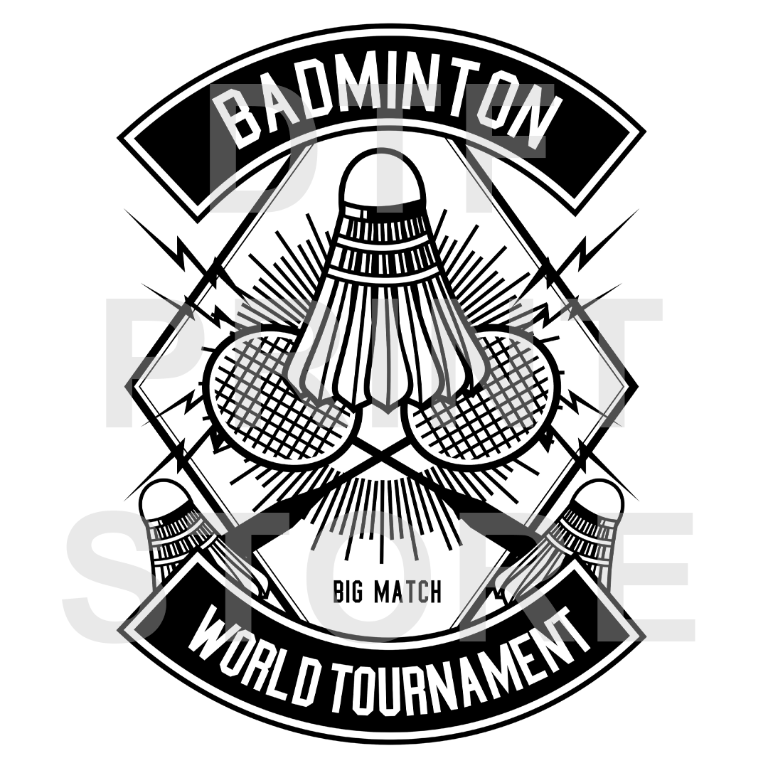 Badminton - DTF or SUBLIMATION Print 12" x 16" freeshipping - DTF Print Store