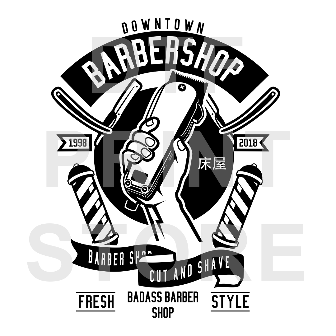 Barber Shop DTF or SUBLIMATION Print 12" x 16" freeshipping - DTF Print Store