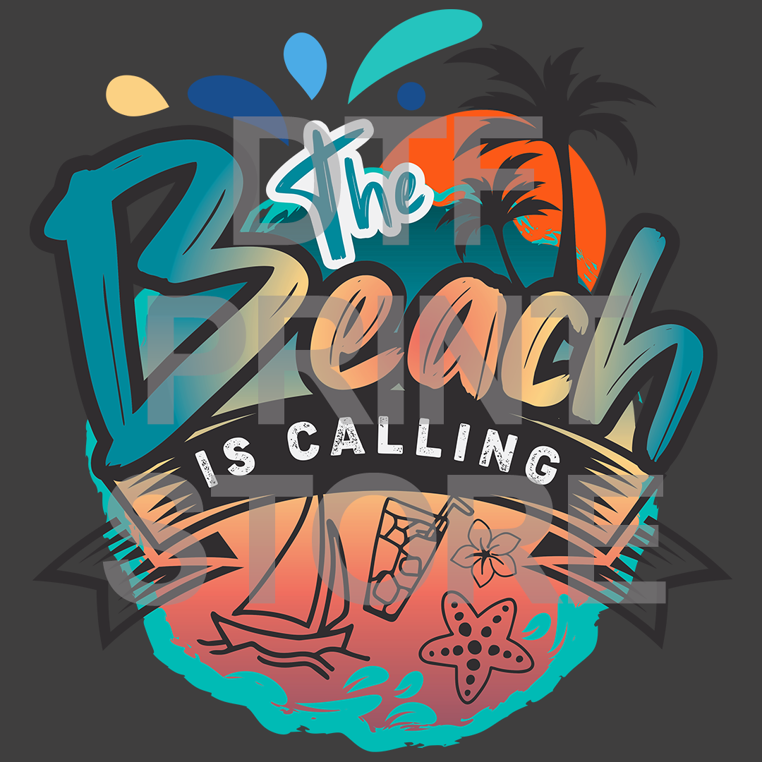 Beach 1 DTF or SUBLIMATION Print 12" x 16" freeshipping - DTF Print Store