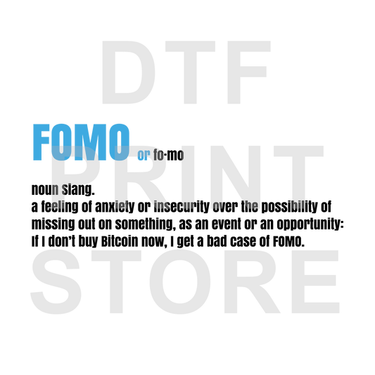 Fomo black text  DTF or SUBLIMATION Print 12" x 16" freeshipping - DTF Print Store
