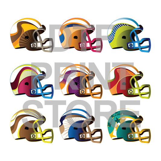 Football Helmets - DTF or SUBLIMATION Print 12" x 16" freeshipping - DTF Print Store