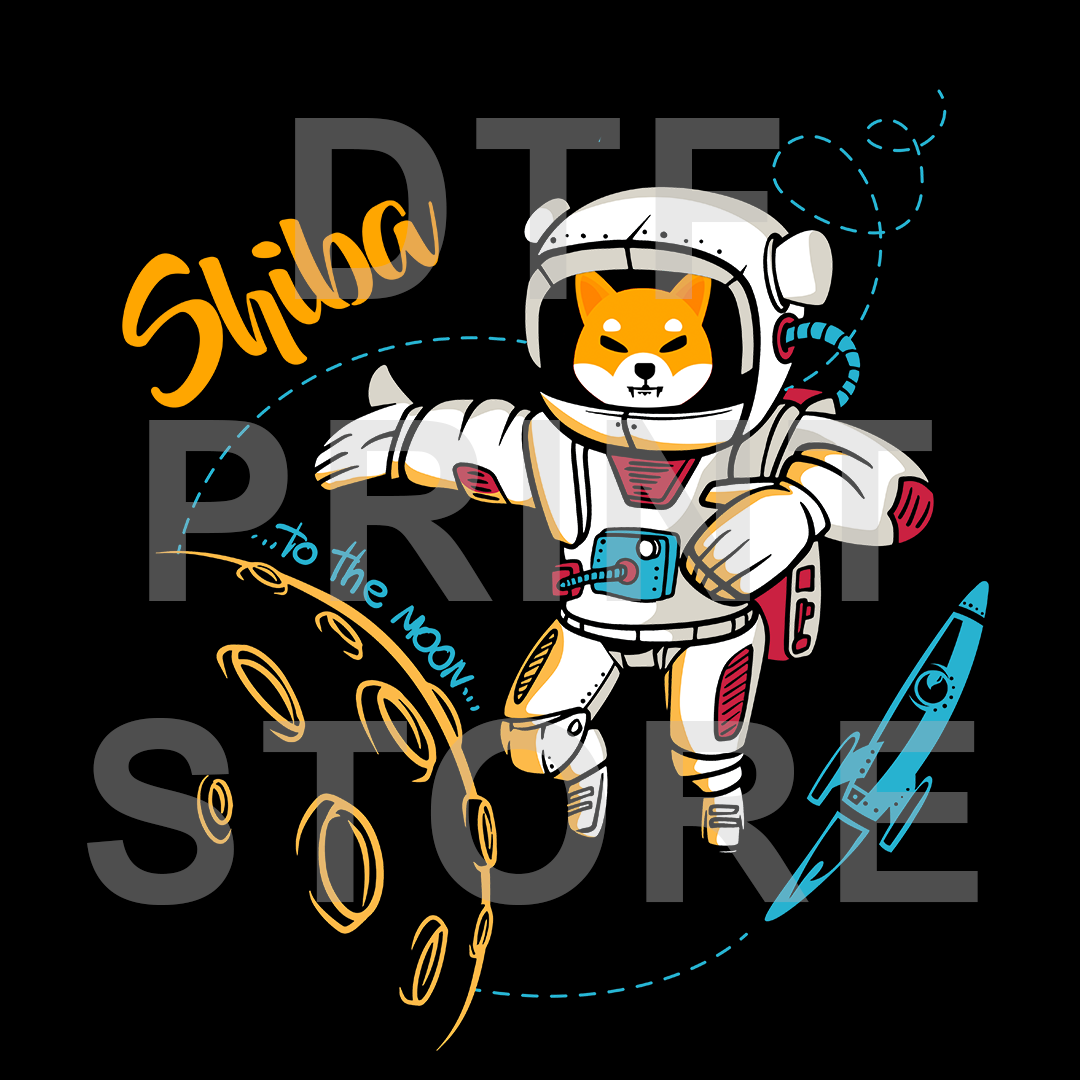 Shiba to the Moon DTF or SUBLIMATION Print 12" x 16" freeshipping - DTF Print Store